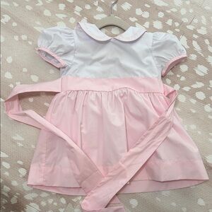 The Beaufort Bonnet Company Pink and White Kids Casual Dress